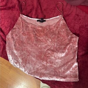 pink velvet crop top
